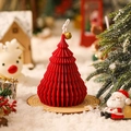 Red Christmas tree candle holiday table decoration cute mini desktop gift ornament - Red Origami Tree