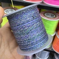 Three-strand braided cord in purple green and black for DIY jewelry making - Approx. 2.0mm / Purple, Green and Black