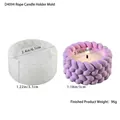 Detail of rope texture silicone mold with dimensions for DIY candle holder making - Silicone / Hemp Rope Candlestick Mold