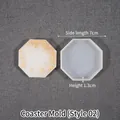 Octagon coaster silicone resin mold with 7cm side length for DIY gold foil craft - Small Octagon Coaster