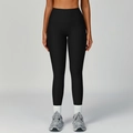 Leggings da yoga neri a costine a vita alta con effetto modellante e push-up - S / Nero Premium