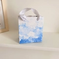 Blue cloud pattern jewelry gift bag with elegant white silk ribbon handles - 11*5.8*12cm Jewelry Bag