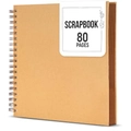Album scrapbooking in carta kraft marrone con rilegatura a spirale e 80 pagine per foto - 20*20cm / Marrone