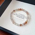 Minimalist beaded bracelet featuring translucent orange rutilated quartz on a gift card - Red / 6mm (Gift Box Included)