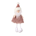 Ciondolo di Babbo Natale in peluche rosa con paillettes e gambe lunghe per albero - Pendaglio in Peluche Babbo Natale con Paillettes Rosa