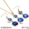 Schmuckset aus goldenem Edelstahl mit blauen Edelsteinen und Größenangaben - Blau (KS217519-Z)