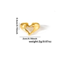Detail view of adjustable gold heart ring showing dimensions 0.4cm width and 2cm diameter - Adjustable Open / Hollow Heart Style (TYGR0280) / Gold