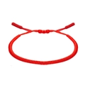 Bracciale dell'amicizia intrecciato rosso fatto a mano con chiusura a nodo regolabile - Stile 1 / Rosso