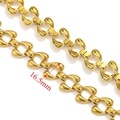 Chunky gold stainless steel heavy chain link with 16.5mm width horseshoe design - Waterdrop Style (16.5mm) / Gold