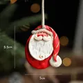 Handcrafted Santa Claus resin ornament in red and white colors, 5.5cm x 5cm holiday pendant - Santa Claus