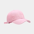 Detail view of pink cotton baseball cap with six-panel design and adjustable strap - Adjustable / Pink