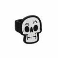 Cartoon skull Halloween ring made of soft PVC rubber for kids, centered on white background - Skull
