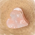 Peach pink heart-shaped acetate hair claw clip with marble texture for girls - Heart-Sakura Pink 2.5cm