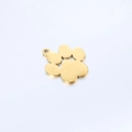 Detail of a golden heart-shaped pet paw pendant crafted from mirror stainless steel - Gold
