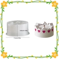 DIY crown candle silicone mold with heart design, measuring 7.5cm wide and 3.65cm high - Heart Ring House Candlestick