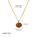 Dettaglio della catena in oro 18K con pendente occhio di tigre e specifiche tecniche - Oro/Occhio di Tigre Marrone