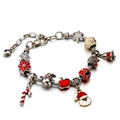 Christmas charm bracelet with snowman and candy cane pendants on white background - Christmas Theme Set SD-0022