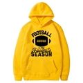 Gelber American Football Kapuzenpullover mit Saisondruck in lässiger, lockerer Passform - S / Oberteile / Gelb (44)