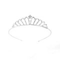 Serre-tête couronne de princesse argenté pour filles orné de strass brillants et élégants - Couronne de fleurs à centre en arc en argent (Style 22)