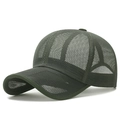 Dark green breathable full mesh baseball cap for summer outdoor sun protection - Adjustable / Army Green