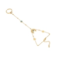 Bracciale ad anello boho dorato con pietre turchesi e ciondoli a stella su bianco - Stile Stella e Turchese (5#)