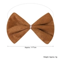 Brown plush bow tie accessory for animal costumes featuring an elastic cord, 11x7cm - Regular Bowtie / Brown Coffee