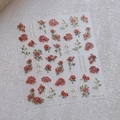 Autocollants ongles dépolis M-S51 avec motifs pivoines rouges et bordures dorées chic - Pivoine Rouge (M-851)