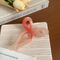 Pink orange gradient bow hair claw clip made of elegant acetate on soft fabric - Gradient Orange