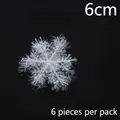 Weiße 6cm Weihnachts-Schneeflocken mit schimmerndem Glitzer, 6 Stück pro Packung - 6cm (6 Stück/Packung)