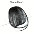 Natural black air bangs hairpiece with sideburns for a seamless thinning hair solution - With Sideburns - Natural Black