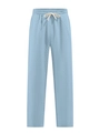 Pantaloni casual in maglia celeste con trama a nido d'ape e coulisse in vita - S / Azzurro