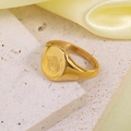 Bague en acier inoxydable plaqué or 18K avec gravure du signe Taureau - Taureau