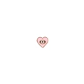 Close-up of pink heart-shaped enamel beads with golden evil eye details for DIY jewelry - 5# Pink Heart Shape