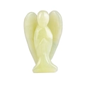 Natural light green crystal angel statue hand-carved semi-precious stone ornament - Xiu Jade