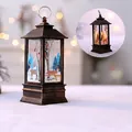 Vintage gold reindeer Christmas lantern featuring warm flickering LED flame effect - Elk / Gold