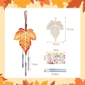 DIY wooden maple leaf wind chime kit for kids with painting tools and craft supplies - 12Pcs Hollow Maple Leaf Kit