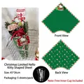 Hello Kitty Christmas flower bouquet wrap paper, red and green 45x36cm styling sheets - 5 Pcs/Pack / Hello Kitty Pointed Green Wrapping