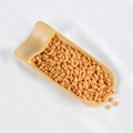 Realistic PVC simulated wheat grains displayed on a bamboo scoop over a white background - Oats (500g)