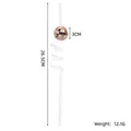 Spiral acrylic drink stirrer featuring a 3cm rose gold disco ball ornament detail - 3cm Champagne Gold Mirror Ball Straw / Champagne Gold