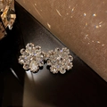 Elegant zircon flower tassel earrings with silver needle and transparent crystals - 91# Silver Needle-Silver (Zircon Flower)