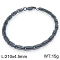 Bracelet à maillons noirs en acier inoxydable pour hommes et femmes, 210x4,5 mm - Noir (KB206228-KFC)