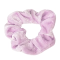 Retro light purple velvet scrunchie with soft texture and fashionable pleats - Taro Purple