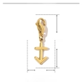 Macro shot of 14K gold plated Sagittarius zodiac pendant with measurements and lobster clasp - Sagittarius