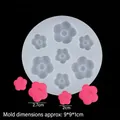 Zonnebloem siliconen mal met roze harsbloemen voor taart- en kleidecoraties - Stijl 3 (A501) / Semi-transparant