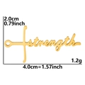 18k gold plated stainless steel Strength word charm pendant for DIY jewelry making - Strength / Gold