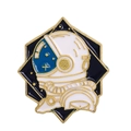 Pin de esmalte de astronauta en aleación de zinc azul y blanco, colección fantasía - Estilo Silueta de Casco de Astronauta (C1856-2)