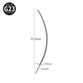 G23 titanium curved insertion pin for body piercing with 33.2mm length and 0.8mm gauge - G23 Titanium Curved-Pin Thickness 0.8mm
