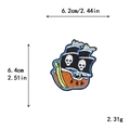 Pirate ship embroidery patch with skull sails measuring 6.4x6.2 cm for DIY clothing decoration - GZ-2543
