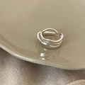 Minimalist silver multi-layer open ring for women displayed on a ceramic plate - Multi-layer Silver Opening Style(JZ0151)