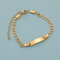 Customizable gold Figaro chain ID bracelet for children with adjustable lobster clasp - Gold 16+5cm